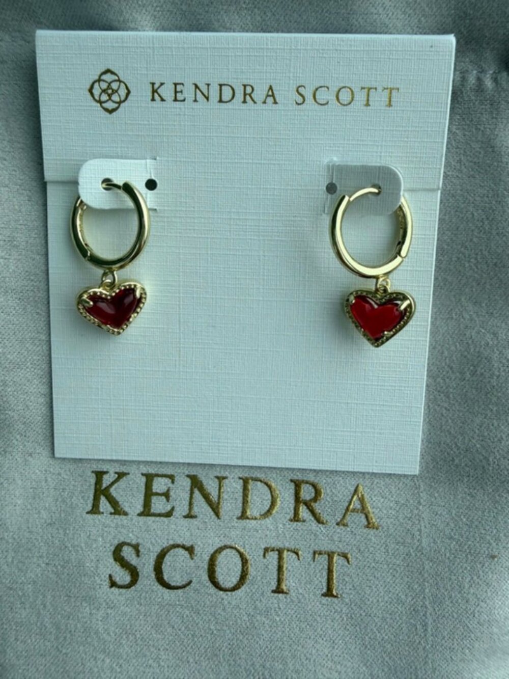 Kendra Scott red heart earrings